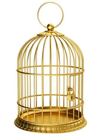 πουλί, κλουβί, χρυσό, κλειδαριά Ayvan - Dreamstime