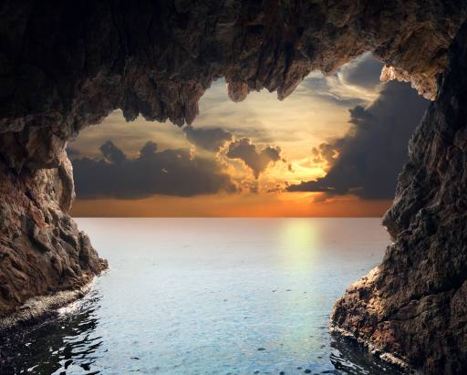 η φύση, το τοπίο, το νερό, σπηλιά, ηλιοβασίλεμα Iakov Filimonov (Jackf)