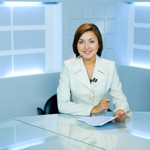 γυναίκα, ειδήσεις, τηλεόραση, στούντιο, μπλε Alexander Podshivalov (Withgod)