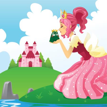 βάτραχος, φιλί, γυναίκα, κορίτσι, το κάστρο, ροζ Artisticco Llc - Dreamstime