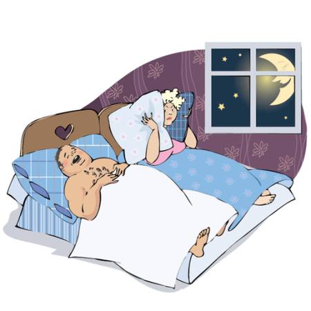 ο άνθρωπος, γυναίκα, σύζυγος, υπνοδωμάτιο, φεγγάρι, παράθυρο, το βράδυ, μαξιλάρι, ξύπνιος Vanda Grigorovic - Dreamstime