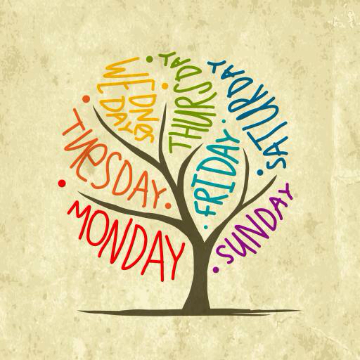 Δευτέρα, Τρίτη, Παρασκευή, Κυριακή, Τετάρτη, Σάββατο, Πέμπτη, δέντρο Kydriashka