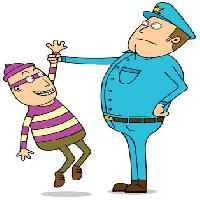 Pixwords η εικόνα με της αστυνομίας, κλέφτης, μάσκα, μπλε, σύλληψη, ο άνθρωπος, οι άνδρες zenwae - Dreamstime