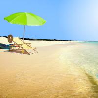 Pixwords η εικόνα με ήλιος, ομπρέλα, νερό, καρέκλα, καπέλο, κύμα Razihusin - Dreamstime
