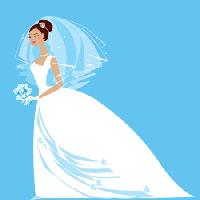 Pixwords η εικόνα με λευκό, γυναίκα, νύφη, μπλε Vanda Grigorovic - Dreamstime