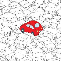 Pixwords η εικόνα με κόκκινο, αυτοκίνητο, μαρμελάδα, της κυκλοφορίας Robodread - Dreamstime