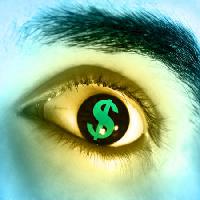 Pixwords η εικόνα με τα χρήματα, δολάριο, μάτι, φρύδι Andreus - Dreamstime