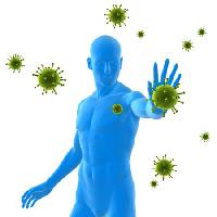 Pixwords η εικόνα με του ιού, ασυλία, μπλε, ο άνθρωπος, άρρωστος, βακτήρια, πράσινο Sebastian Kaulitzki - Dreamstime