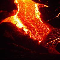 Pixwords η εικόνα με λάβα, ηφαίστειο, κόκκινο, ζεστό, φωτιά, βουνό Jason Yoder - Dreamstime