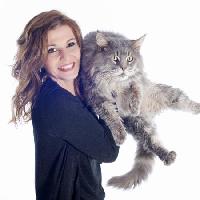 Pixwords η εικόνα με γάτα, γυναίκα, , χαμόγελο Cynoclub - Dreamstime