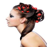 Pixwords η εικόνα με για τα μαλλιά, γυναίκα, κόκκινο, χάντρες, γυμνός Valua Vitaly - Dreamstime