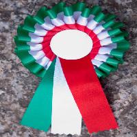 Pixwords η εικόνα με κορδέλα, τη σημαία, τα χρώματα, το μάρμαρο, πράσινο, λευκό, κόκκινο, στρογγυλό Massimiliano Ferrarini (Maxferrarini)