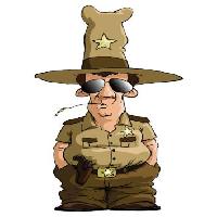 Pixwords η εικόνα με του νόμου, γυαλιά, καπέλο, ο άνθρωπος, πιστόλι, αστέρι Dedmazay - Dreamstime