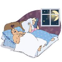 Pixwords η εικόνα με ο άνθρωπος, γυναίκα, σύζυγος, υπνοδωμάτιο, φεγγάρι, παράθυρο, το βράδυ, μαξιλάρι, ξύπνιος Vanda Grigorovic - Dreamstime