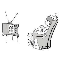 Pixwords η εικόνα με της τηλεόρασης, εννέα, ζωή, γυναίκα, γάτες Andrewgenn