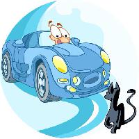 Pixwords η εικόνα με του αυτοκινήτου, το αυτοκίνητο, γάτα, ζώο Verzhh